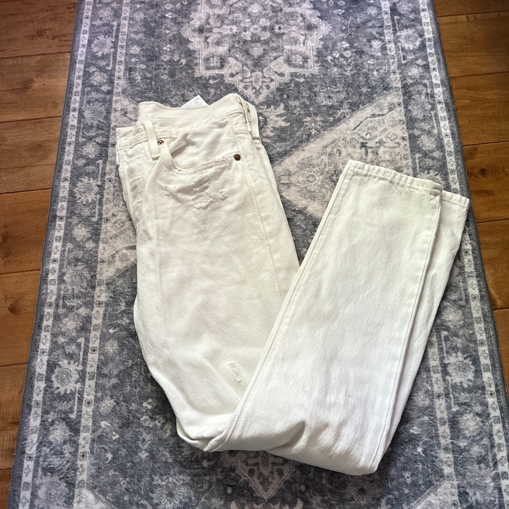 Levi's White Straight Leg Jeans